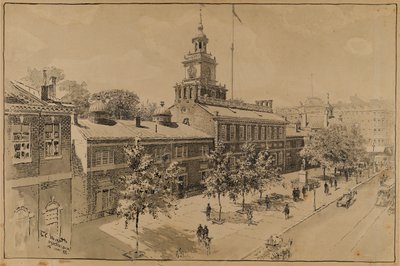 Philadelphie, Independence Hall, Chestnut Street - Ernest C. Peixotto