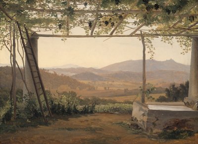 Fontaine et pergola en Italie - Ernest Christian Frederik Petzholdt