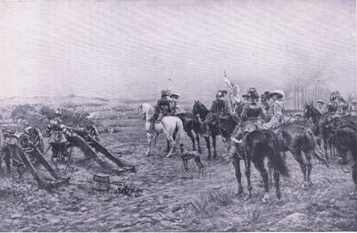 Le prince Rupert à la bataille de Marston, 2 juillet 1644, illustration de British Battles on Land and Sea, 1915 - Ernest Crofts