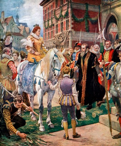 La reine Elizabeth ouvrant la Bourse royale en 1570, vers 1920 - Ernest Crofts