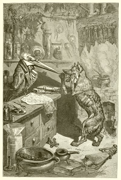 Le Loup et la Grue - Ernest Henry Griset