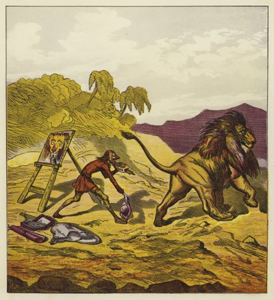 Le lion quittant John Bold - Ernest Henry Griset