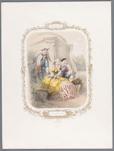 Femme donnant un message en secret à un jeune homme - Ernest Jaime