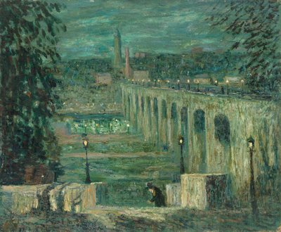 Pont élevé la nuit, New York - Ernest Lawson