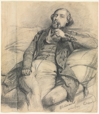 Homme fumant - Ernest Meissonier