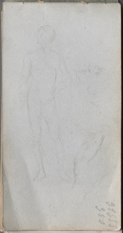 Carnet de croquis, page 100 : Figure nue, profil - Jean Louis Ernest Meissonier