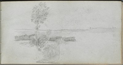 Carnet de croquis, page 28 : Étude de paysage - Ernest Meissonier