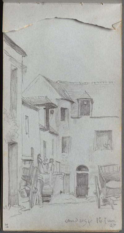 Carnet de croquis, page 39 : Scène de rue - Ernest Meissonier