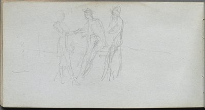 Carnet de croquis, page 42 : Trois figures - Ernest Meissonier