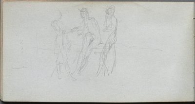 Carnet de croquis, page 42 : Trois figures - Jean Louis Ernest Meissonier