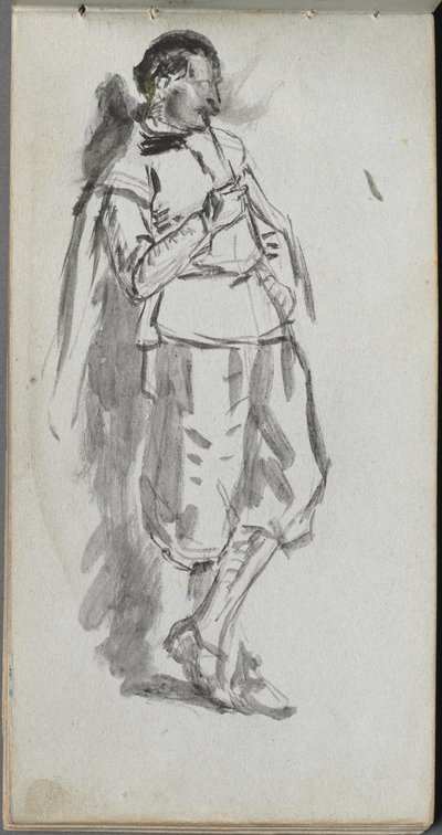 Carnet de croquis, page 46 : Figure masculine debout - Ernest Meissonier