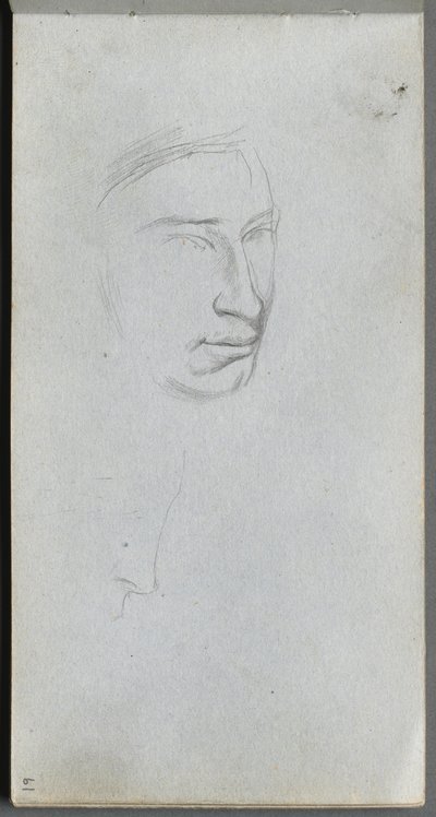 Carnet de croquis, page 61 : Visage, profil à 34° - Jean Louis Ernest Meissonier