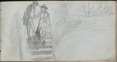 Carnet de croquis, page 64 : Figures sur un escalier - Jean Louis Ernest Meissonier