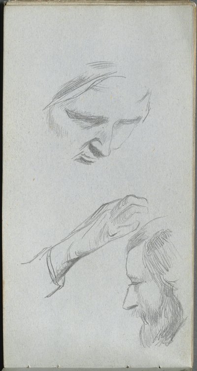 Carnet de croquis, page 70 : Étude de deux visages et d