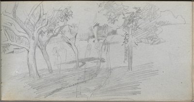 Carnet de croquis, page 74 : Étude de paysage - Jean Louis Ernest Meissonier