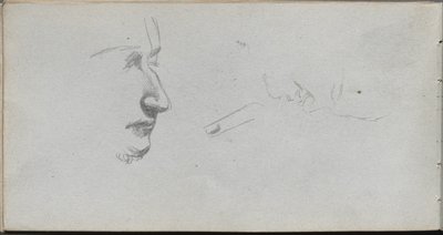Carnet de croquis, page 80 : Étude de visages - Jean Louis Ernest Meissonier