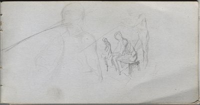 Carnet de croquis, page 98 : Étude de figures - Ernest Meissonier