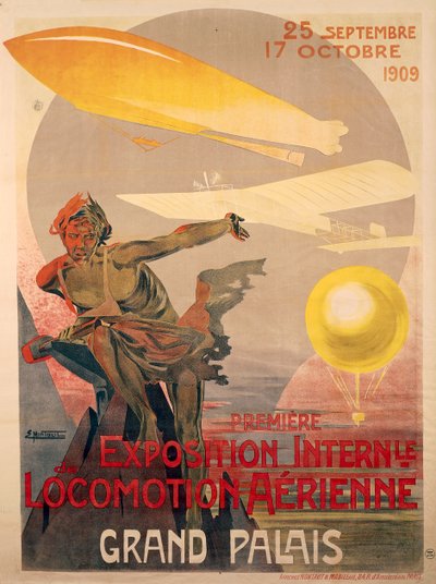Affiche pour la première exposition internationale de locomotion aérienne, 25 septembre - 17 octobre - Ernest Montaut