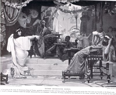 Esther dénonçant Haman, illustration de 