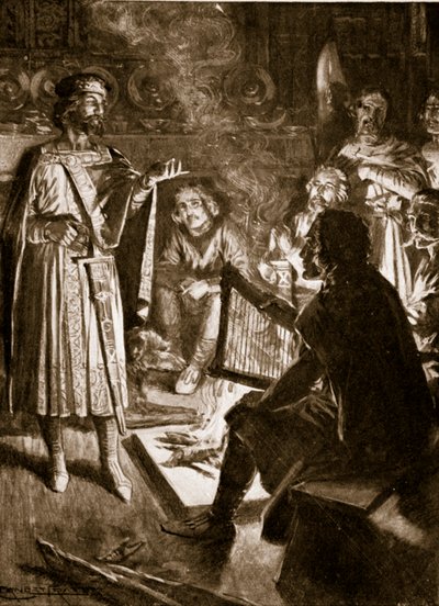Le roi Canute et le poète, illustration de 