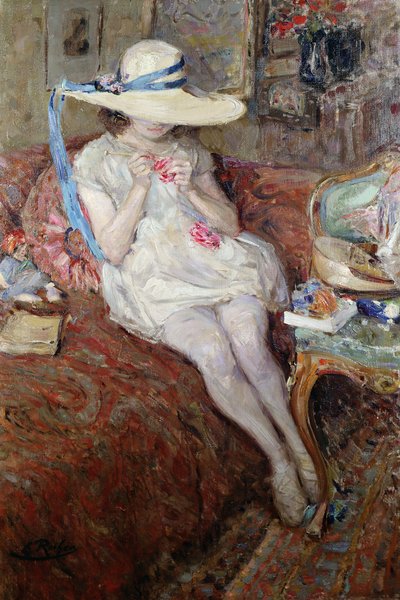 Jeune Fille avec un Chapeau de Paille - Ernest Rocher
