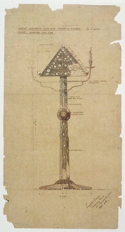 Design pour un lutrin en ébène incrusté d