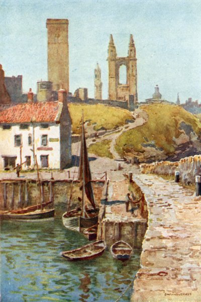 Ruines de la Cathédrale, St. Andrews, depuis le port - Ernest William Haslehust