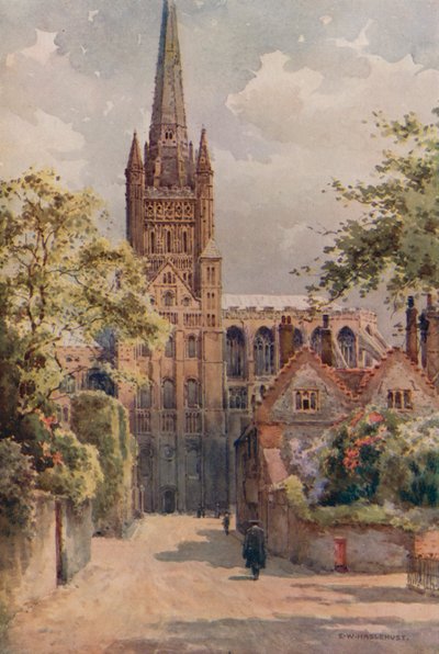 Les Précincts de la Cathédrale, Norwich - Ernest William Haslehust