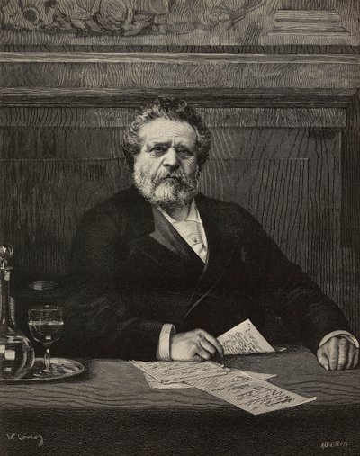 Giosue Carducci (1835-1907), poète et écrivain italien, lauréat du prix Nobel en 1906, gravure par Ernesto Mancastroppa d