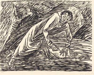 Le prophète écrivain Saint Jean à Patmos, 1919 - Ernst Barlach