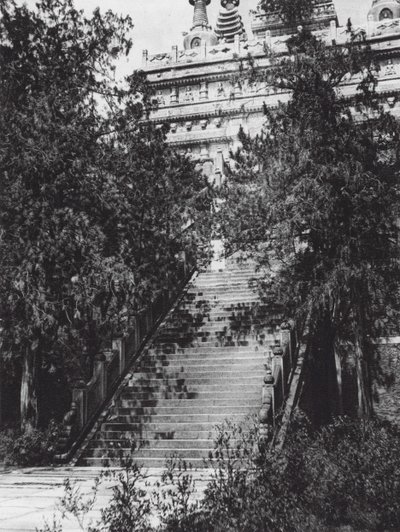 Pékin, Si shan, Pi yun sze, Chihli, Collines occidentales près de Pékin, Escalier menant à la pagode de marbre - Ernst Boerschmann