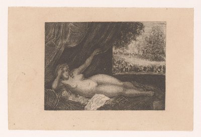 Femme nue allongée sur un lit de repos - Ernst Buschmann