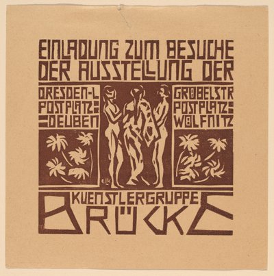 Invitation à une Exposition de la... - Ernst Ludwig Kirchner