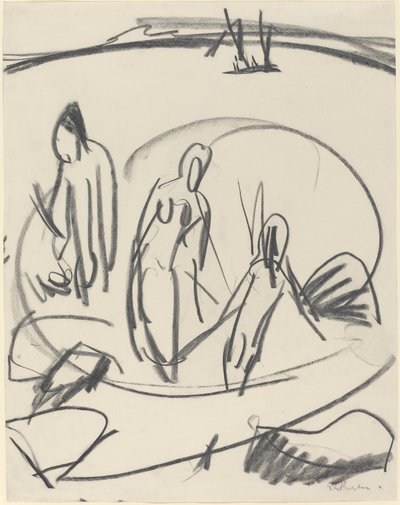 Trois baigneurs dans la mer - Ernst Ludwig Kirchner
