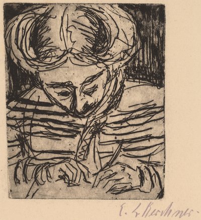 Jeune fille dessinant - Ernst Ludwig Kirchner