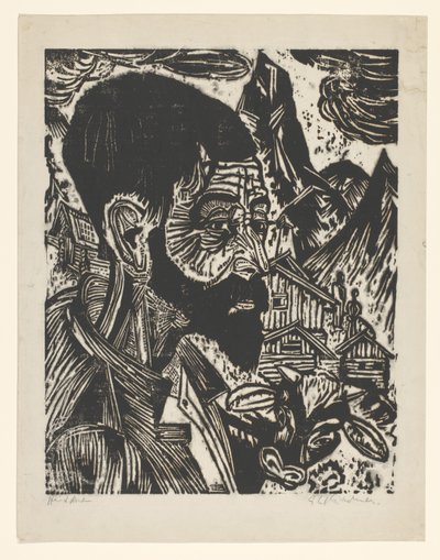 Sennkopf (Martin Schmied) - Ernst Ludwig Kirchner (signed by artist)