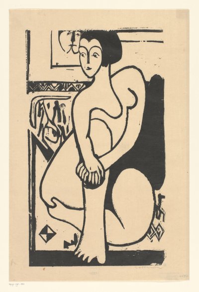 Nu assis - Ernst Ludwig Kirchner (signed by artist)