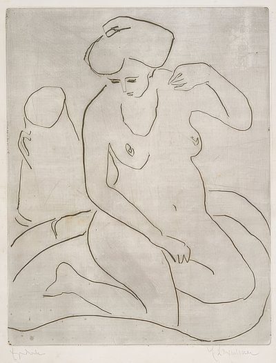 Nu dans une baignoire avec collier - Ernst Ludwig Kirchner