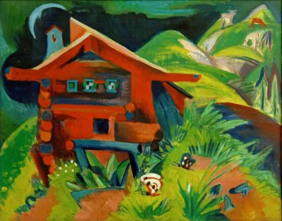 Alpage; Maison rouge - Ernst Ludwig Kirchner