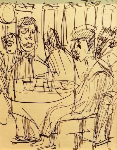 À la table du café - Ernst Ludwig Kirchner