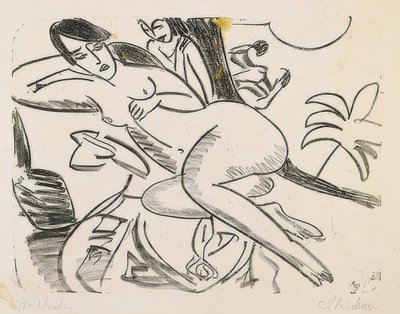 Nu couché sur une couverture - Ernst Ludwig Kirchner