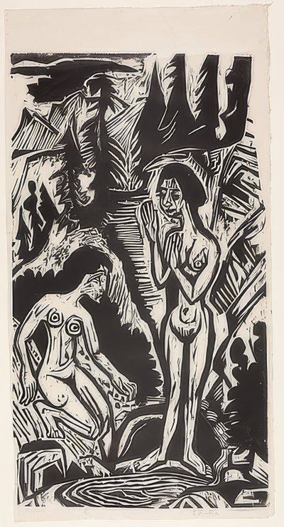 Baigneuses dans les rochers. 1921 - Ernst Ludwig Kirchner