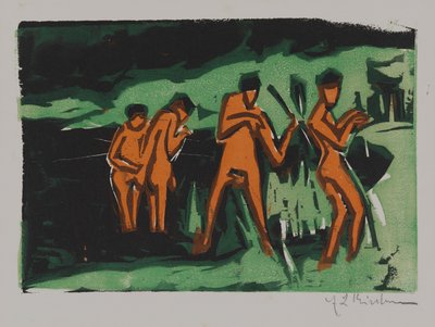 Baigneurs lançant des roseaux - Ernst Ludwig Kirchner