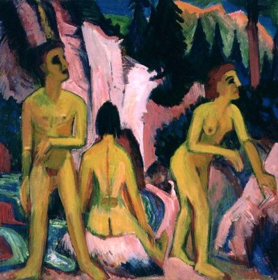 Figures se baignant - Ernst Ludwig Kirchner