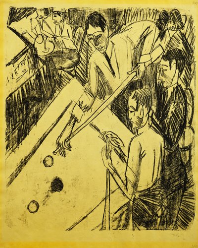 Joueur de billard; Billardspieler, 1915 - Ernst Ludwig Kirchner