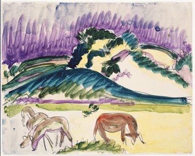 Vaches dans le pâturage près des dunes - Ernst Ludwig Kirchner