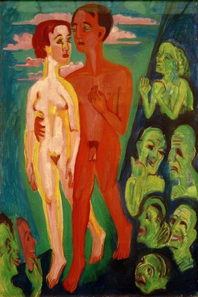 Le couple devant les gens - Ernst Ludwig Kirchner