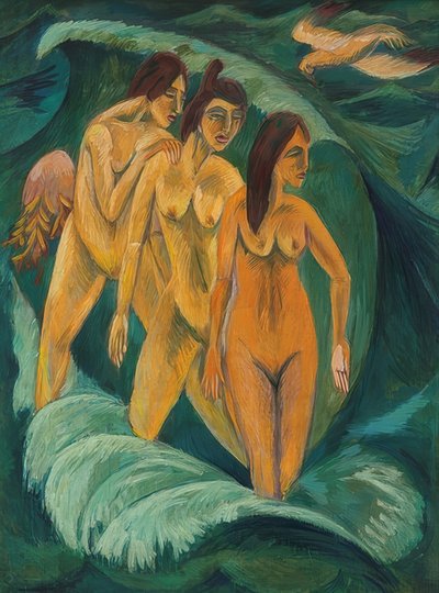 Les Trois Baigneuses - Ernst Ludwig Kirchner
