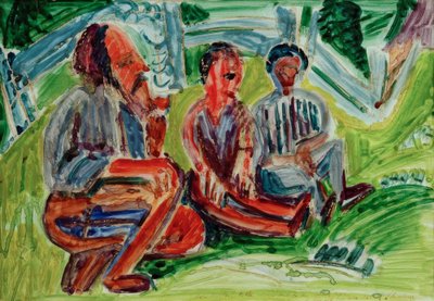 Trois paysans dans le pré - Ernst Ludwig Kirchner