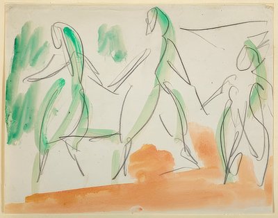 Trois danseuses. 1911 Skizzenbuch Folkwang (Bl. 34) - Ernst Ludwig Kirchner